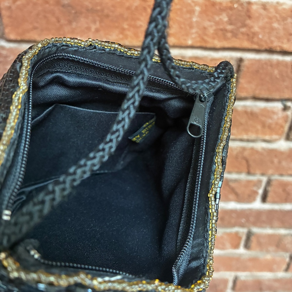 Henry Birks Vintage Beaded Evening Bag Black Hand-Beaded Purse Formal Cocktail - Picture 14 of 16